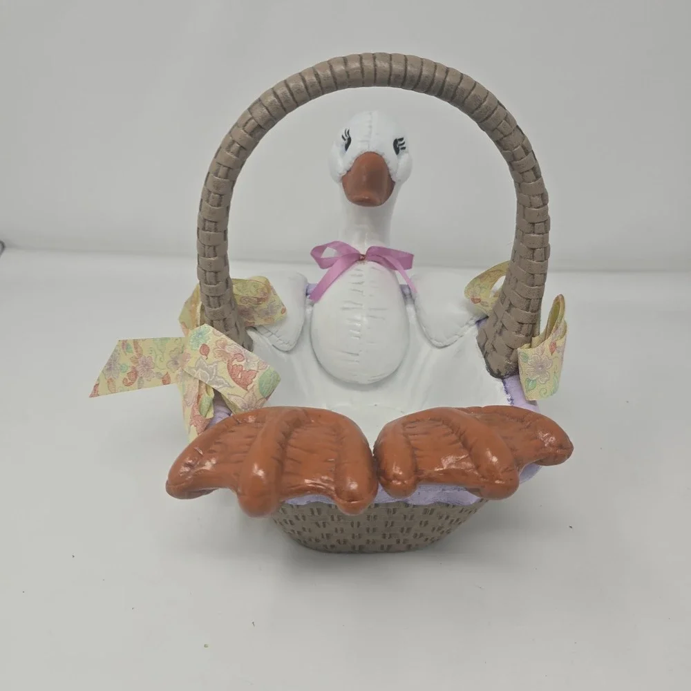 Cotadgecore Granycore‎ Ceramic Goose Basket Very Rare1987 Crafted